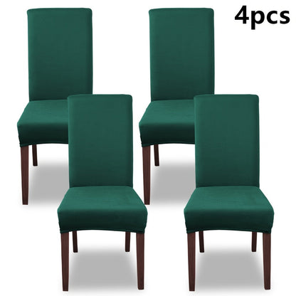 Chair Cover Set of 4 or 6 Stretch Milk-Fiber Dining Slipcovers in Eight Available Color Choices