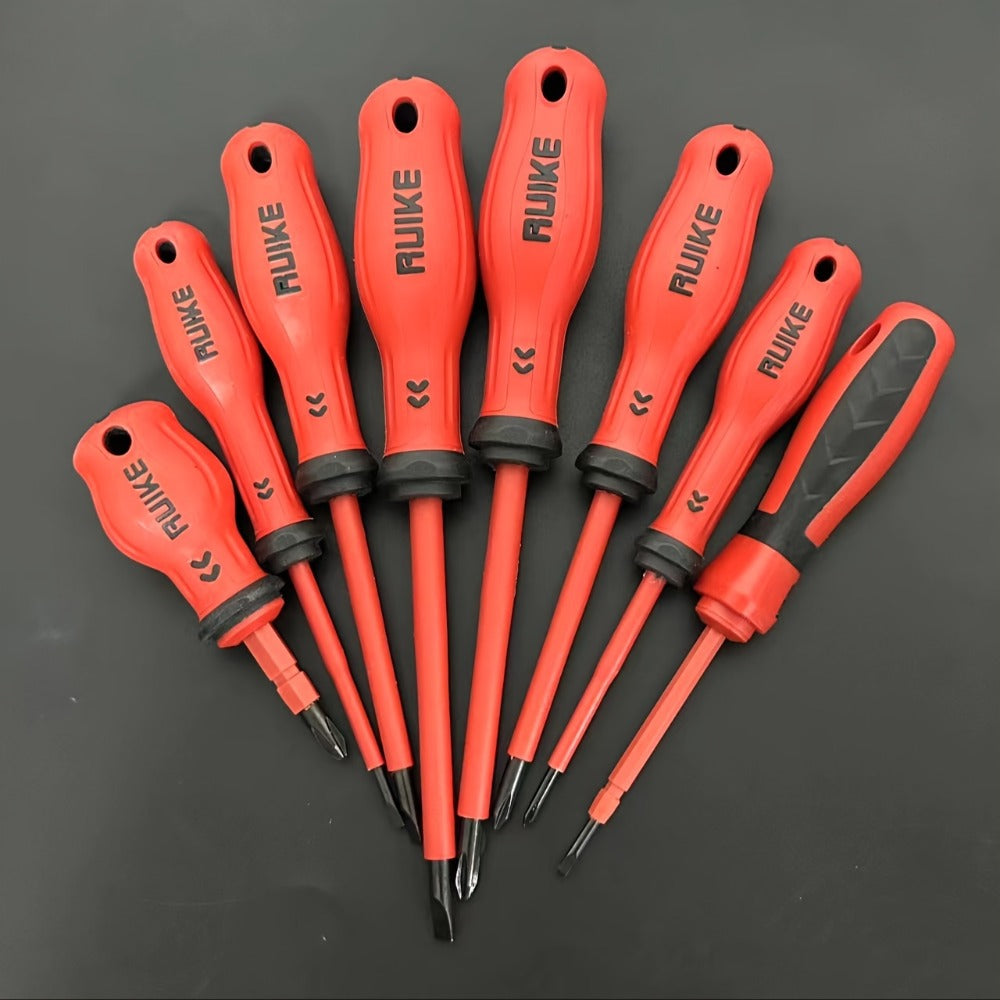 Eight-Piece Magnetic Tip Screwdriver Set with Four Slotted and Four Phillips Tools in Multiple Shaft Lengths