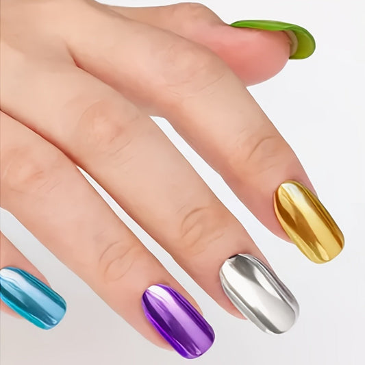 Chrome Mirror Nail Polish Set 3 Colors Metallic Reflective Finish – High-Shine Acrylic Nail Art Polish for Salon & Home Manicure, Party Holiday Valentine's Day Gift for Women