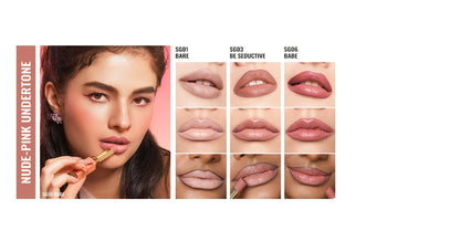 12 g Nude Satin Lipstick Set with Lightweight Cream-to-Satin Formula in Two Checkout Sets for Daily Makeup