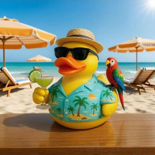 Resin Duck Figurine Tabletop Decor – Beach Style Ornament, Handcrafted Home Decoration, Thanksgiving Gift for Friends & Car Accessories