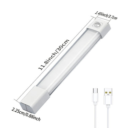 Motion Sensor LED Cabinet Light 4 Pack USB Powered - 3 Color Modes, Wireless Under Cabinet Lighting Bar