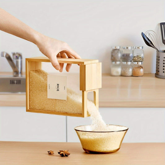 Food Storage Containers Two-Piece Bamboo Box Set with Sliding Lids and 101 oz Capacity per Container