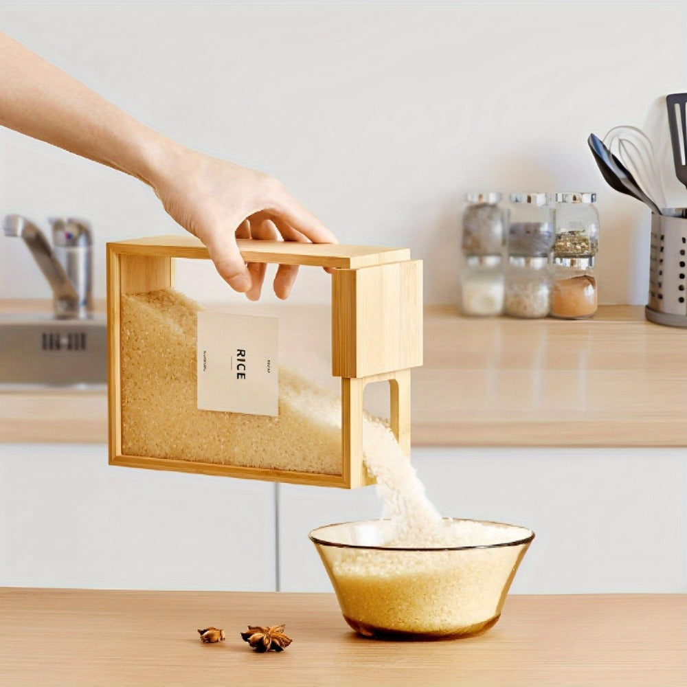 Food Storage Containers Two-Piece Bamboo Box Set with Sliding Lids and 101 oz Capacity per Container