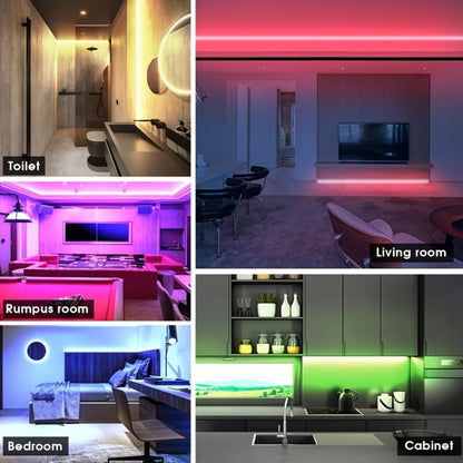 100ft RGB LED Strip Light Kit with Two 50ft Rolls, App Control, 44-Key Remote and 24V Adapter
