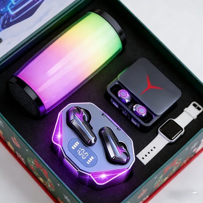 Gaming Headset Bundle Set Glowing LED Headphones Bluetooth Speaker Wireless Earbuds Surround for an Everyday Personal Care Routine