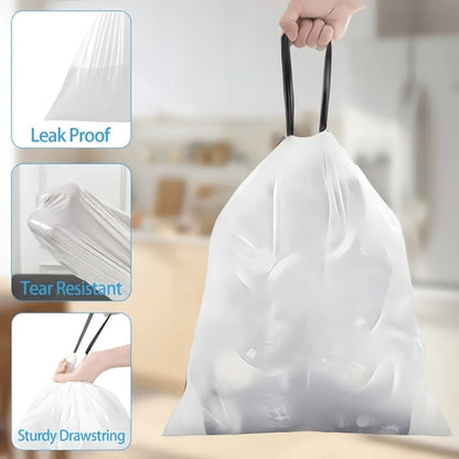 Heavy Duty Trash Bags 13 Gallon 100 Count, 1 Mil Extra Thick Drawstring Garbage Bags, Leak-Proof Tear-Resistant Kitchen Trash Can Liners for Restaurants, Offices & High-Traffic Areas, Commercial Grade