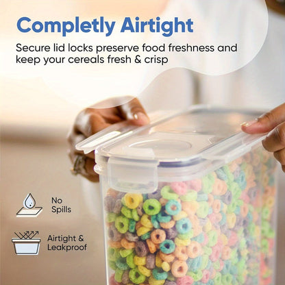 Clear Food Storage Jars with Lids 8 Piece Set - Airtight Moisture Proof Sealed Containers for Cereal Rice Salt Pepper Tea Nuts and Coffee Beans, BPA-Free Plastic Kitchen Pantry Canisters, Available in 84.54oz or 1.06 Gallon, 4 Jars and 4 Lids