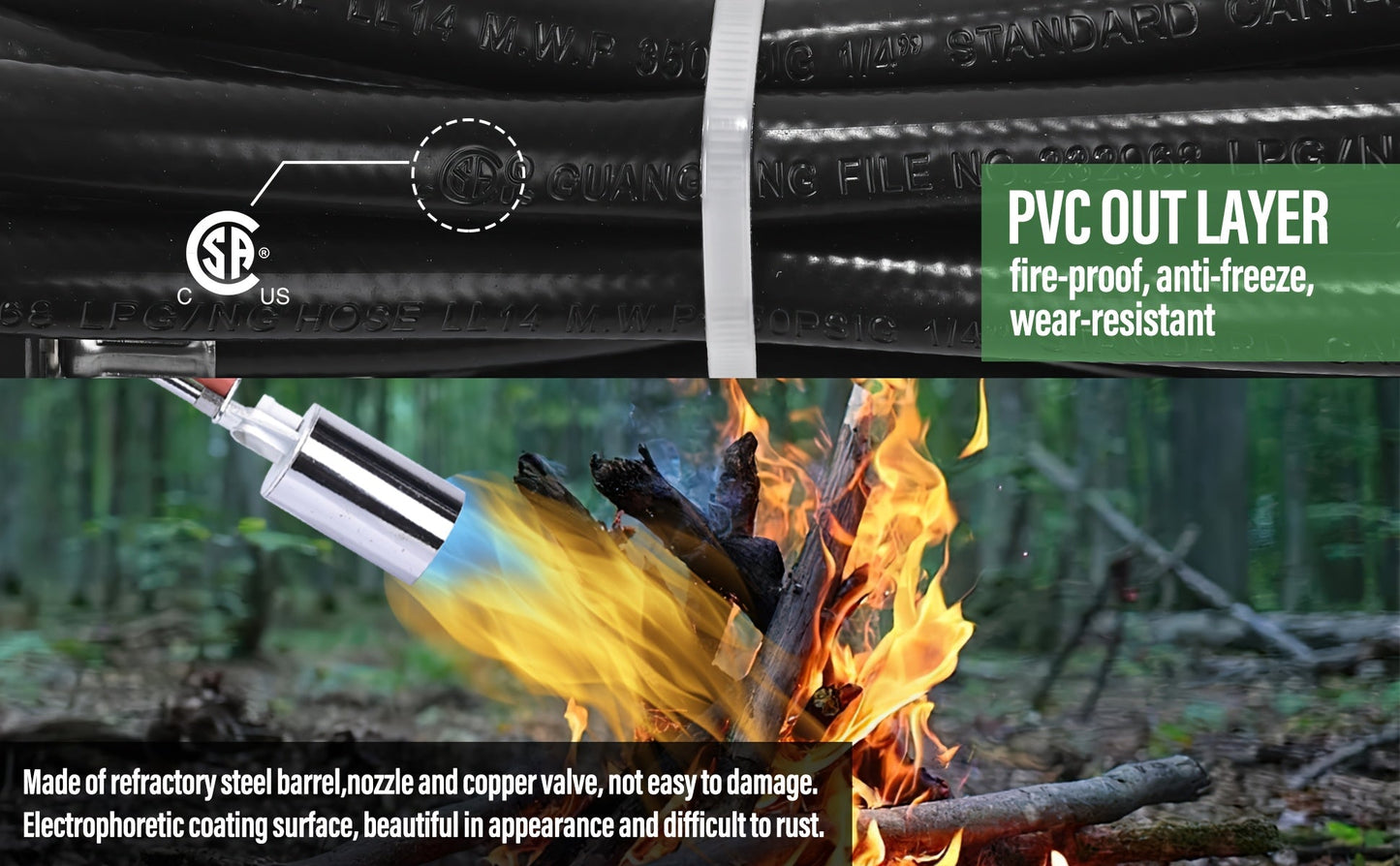 Propane Weed Torch | Flame Weeder Ice Melter Outdoor Roof Driveway