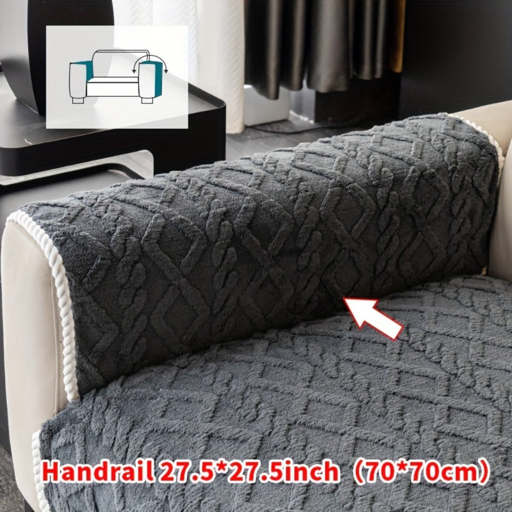 Sofa Cover Plush-Texture Modular Panels for Single to 4 Seats, Backrest, Armrest or Throw Pillow