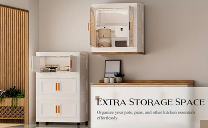 Portable Folding Wardrobe Cabinet with Caster Wheels, Hanging Section and Two Exact Layer Options