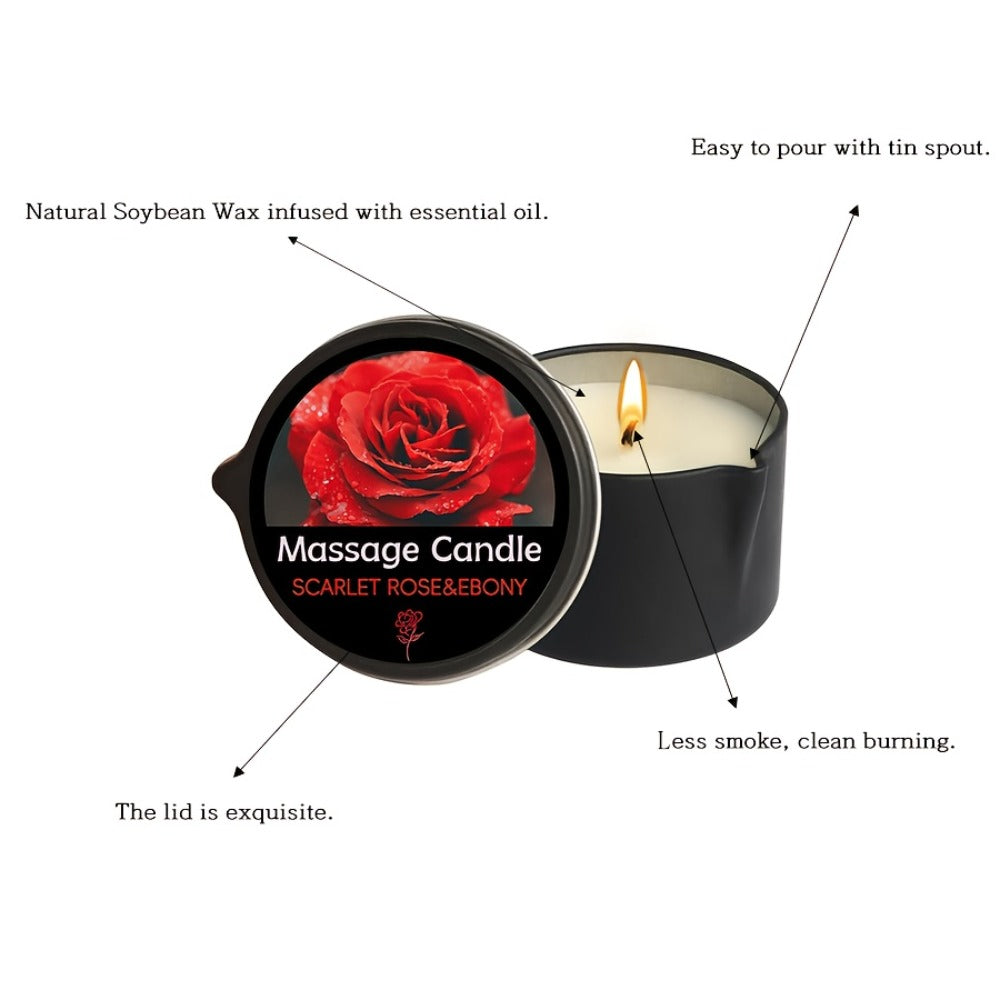 Black-Tin Massage Candle with Scent and Pack-Count Options for Spa, Pedicure and Body-Oil Use