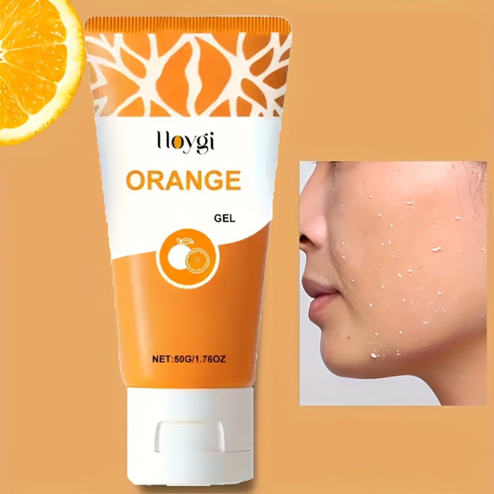 Orange-Label Facial Exfoliating Gel, Single 50g Tube with Clear Essence Checkout Label and Flip-Top Cap