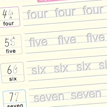 Reusable Handwriting Practice Books for Kids Ages 3-8, 4 Books + Pen + 10 Refills + Holder, Wipe Clean Calligraphy Writing Workbook Set