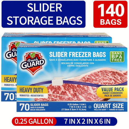 Storage Bags Fresh Guard Slider Freezer Bags in Quart, Gallon and 2.5-Gallon Sizes with 22- to 150-Count Options