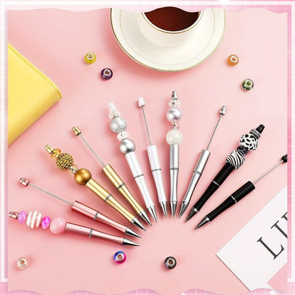 Bulk Beadable Ballpoint Pens with Black Ink, Assorted Random Colors and 40- or 60-Piece Options