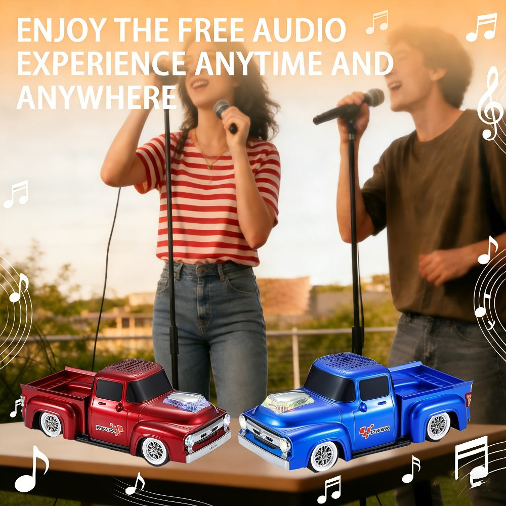 Portable Bluetooth Speaker Car-Shaped Model with TWS, USB, FM, TF, AUX and Seven Retained Color Packs