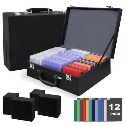 Aluminum Trading Card Storage Case with Key Lock and Three Interior Layout Options for Graded Slabs