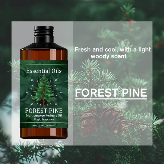 Essential Oil Forest Pine Blend with Glycerin and Jojoba Oil in 100ml Bottle for Diffuser and Massage