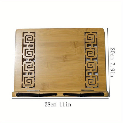 Adjustable Foldable Book Stand with Three Checkout Styles, Page Clips and 11 x 7.9-Inch Reading Panel
