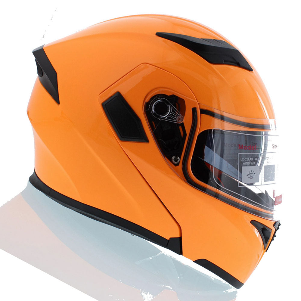 Motorcycle Modular Full Face Helmet Flip Up Dual Visor Inner Smoked Shield Lightweight Aerodynamic Thermoplastic Shell Removable Washable Interior for Men Women, Multiple Colors S M L XL