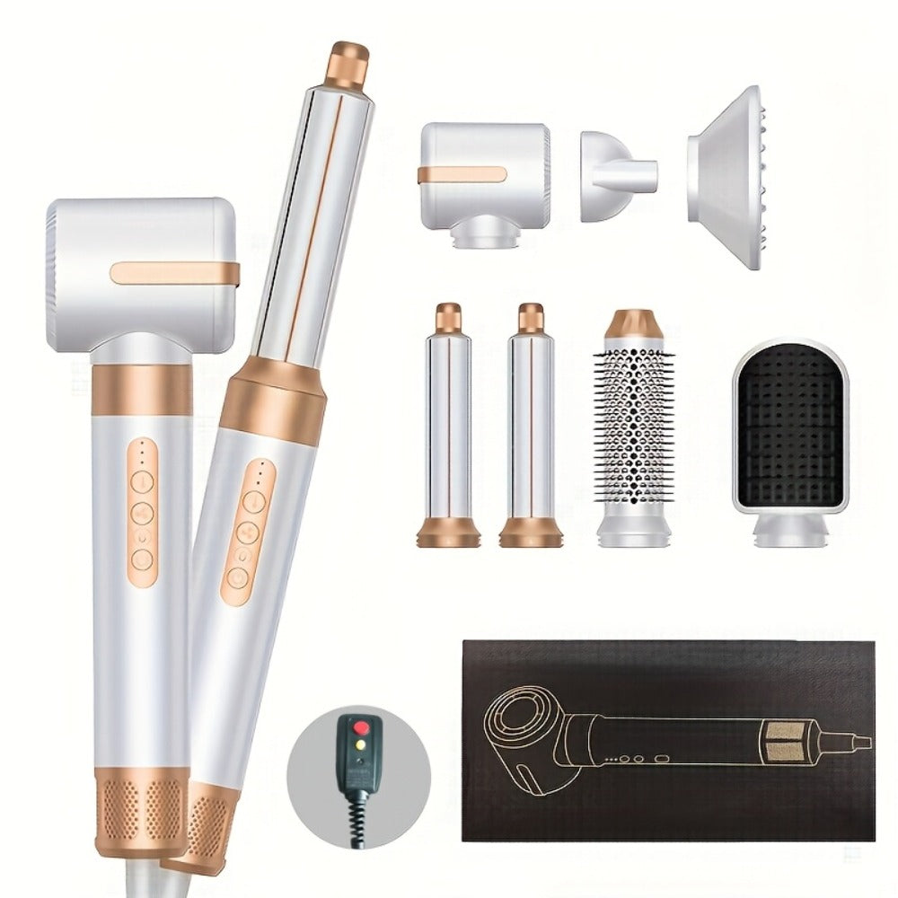 7-in-1 Hot Air Brush Hair Styling Tool with 110,000 RPM Motor, Diffuser and Attachment Set