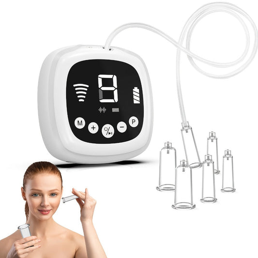 Facial Cupping Massage Device Electric 3-in-1 for Face Neck Eye — 9 Suction Levels 5 Frequencies 2 Modes, Skin Lifting Anti-Aging Lymphatic Drainage Beauty Tool for Women