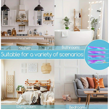 Iridescent Acrylic Wall Display Shelves in Two- or Four-Piece Sets with Pink and Multicolor Options