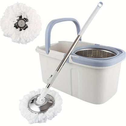 Mop And Bucket Set with Wringer 360 Degree Spinning Self-Wringing Mop 4 Microfiber Mop for Bath Time