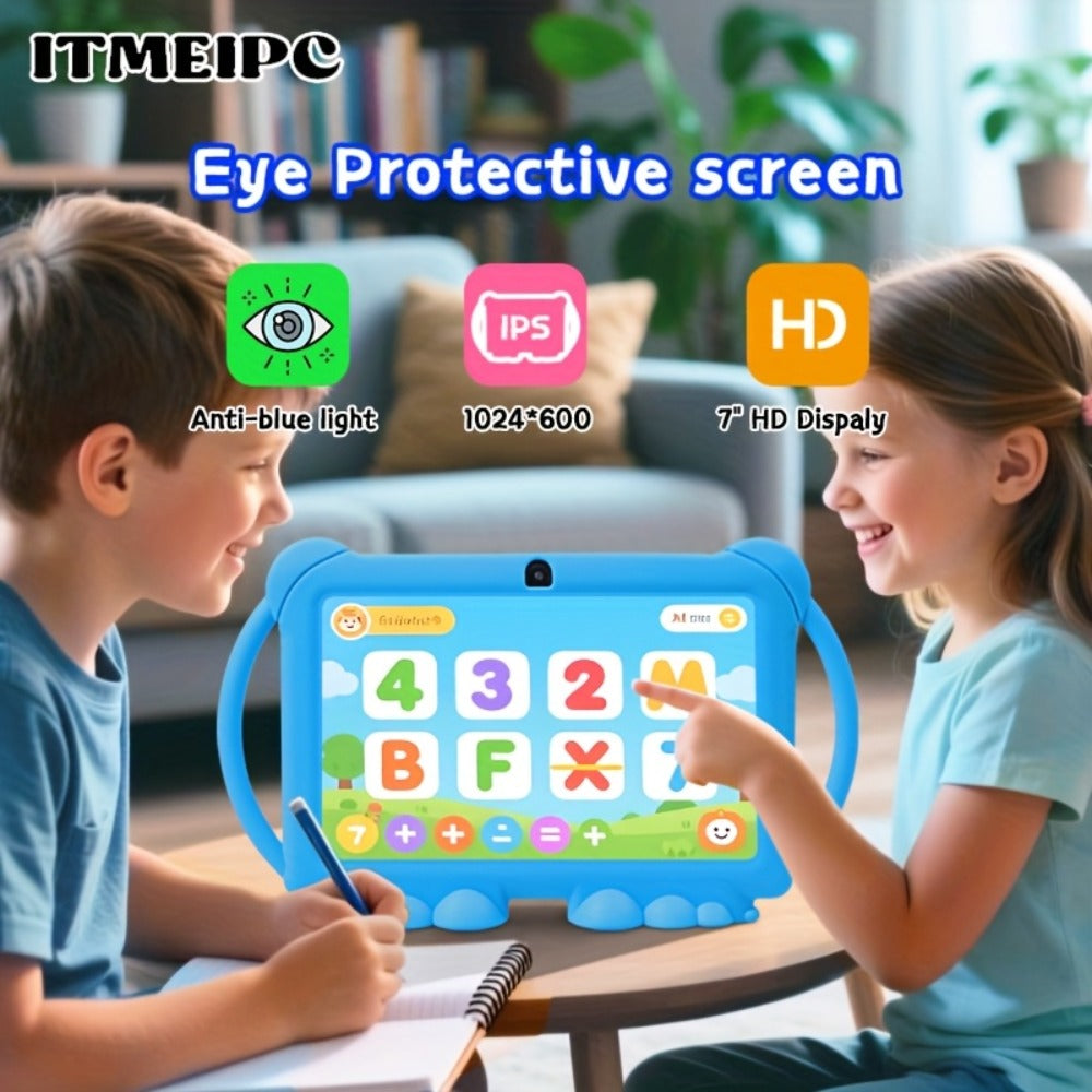 Android Tablet 7-Inch Kids Model with Android 14, WiFi 6, Parental Controls and Protective Case