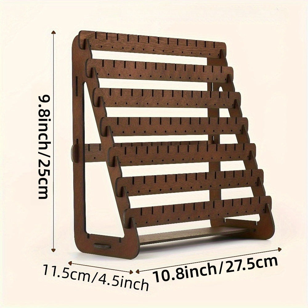 Jewelry Organizer Multi-Grid Brown Tabletop Display Stand with Detachable Panels for Earrings and Rings