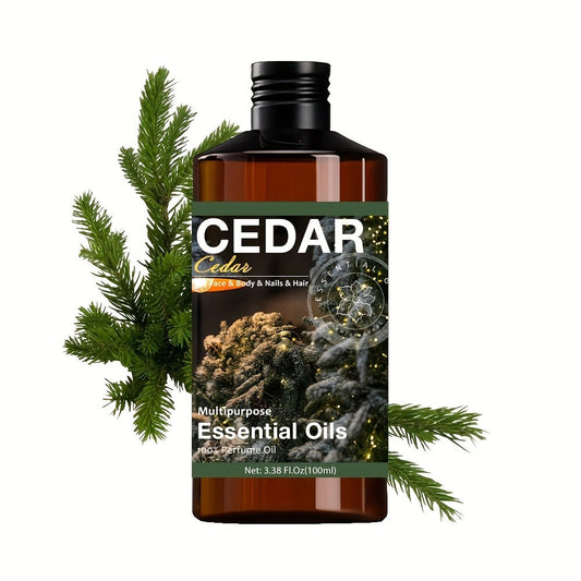 Essential Oil Cedarwood 100ml Dropper Bottle with Warm Woody Scent for Diffuser, Soap and Massage