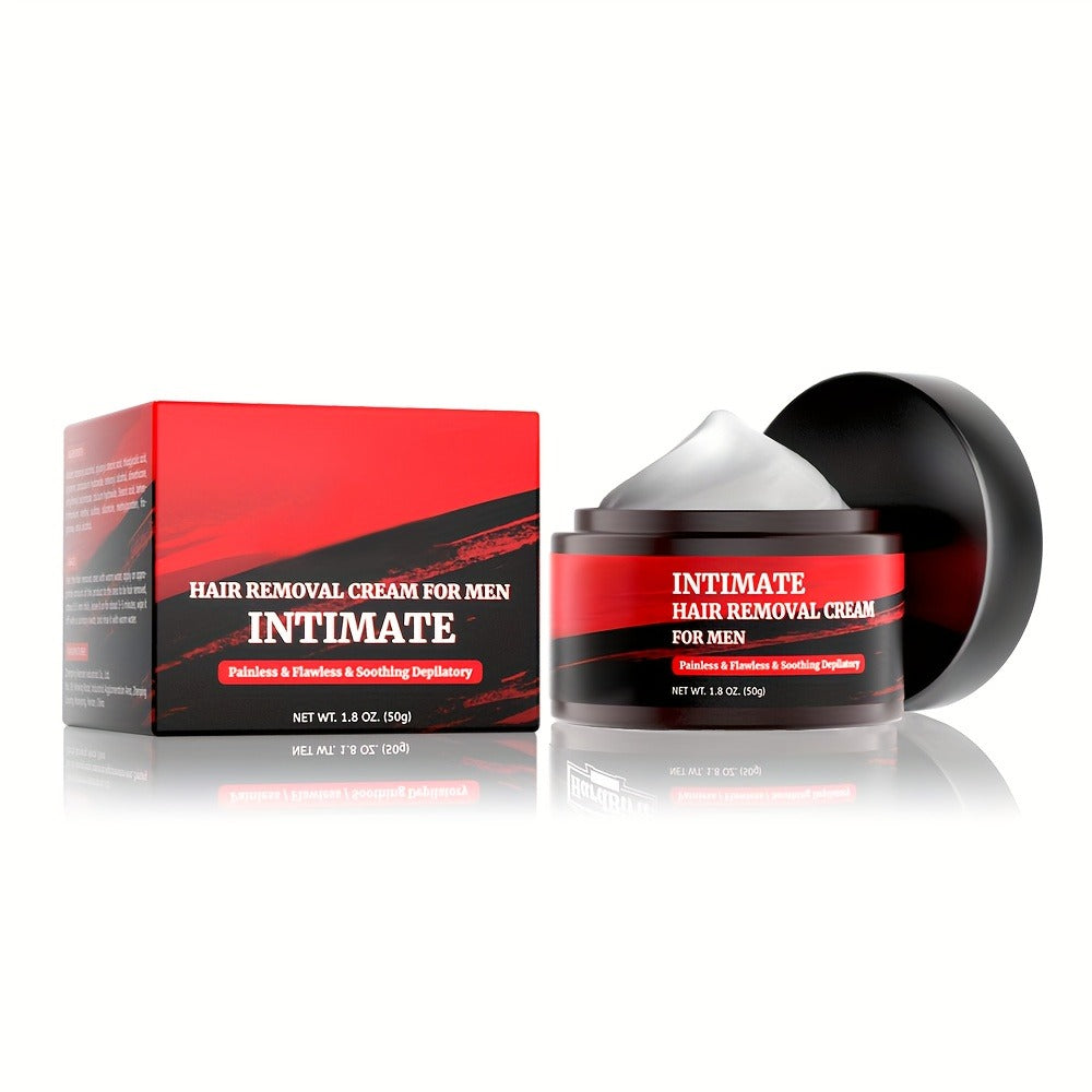 Hair Removal Cream for Men in a 50g Jar with 1-, 2- or 3-Pack Options for Body Grooming Routines