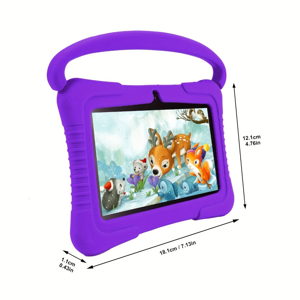 Veidoo 7 Inch Kids Tablet with Drop-Proof Silicone Cover – Eye Protection Screen, WiFi, 2GB RAM 16GB/32GB ROM, Dual Camera, Educational Games, Parental Control, Android Tablet Pink Blue Purple