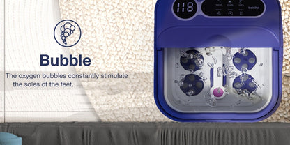 Collapsible Foot Spa with Heater, Temperature Control, Bubbles, Six Rollers and Two Color Options