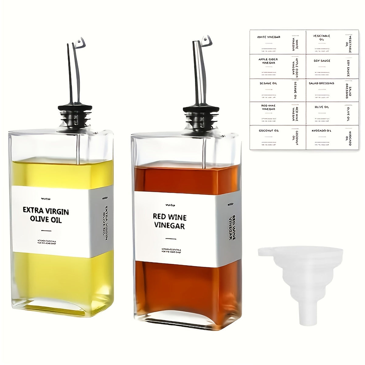 Glass Oil Dispenser Bottle 350ml - Olive Oil Vinegar Soy Sauce Coffee Syrup Dispenser for Kitchen