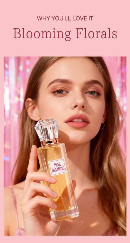 Women's Perfume Eau de Parfum Spray - Pink Diamond Long Lasting Floral Scent with Aldehyde Lily & Orange, Elegant Fragrance for Daily Wear & Special Occasions, 3.4 oz