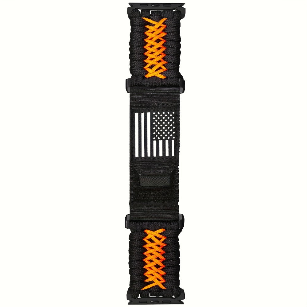 Watch Band with Woven Nylon Loop, Adjustable Metal Buckle and Three Wrist Ranges for Apple Watch Sizes
