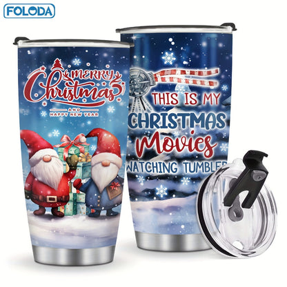 Insulated Tumbler 20oz Christmas Patterns with Stainless Steel, Lid, Straw and Seven Designs