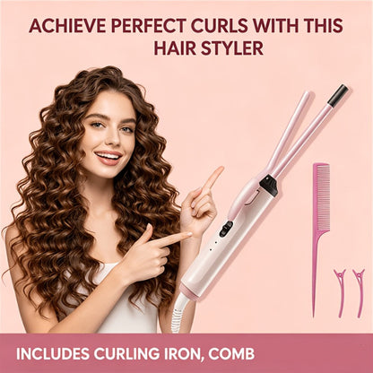 9mm Mini Curling Iron Rapid Heating for Ultra-Fine Curls Teddy Curls Water Waves & Bangs, Travel Curling Wand for Men & Women, Compact Small Barrel Hair Curler for Tight Curls Airy Bangs Holiday Gift