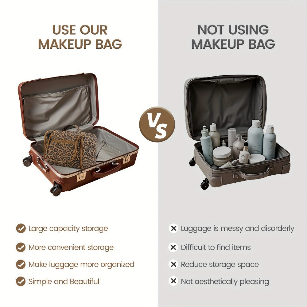 Toiletry Bag Hanging Multi-Pocket Shower Organizer with Metal Hook, Carry Handle and Seven Print Options