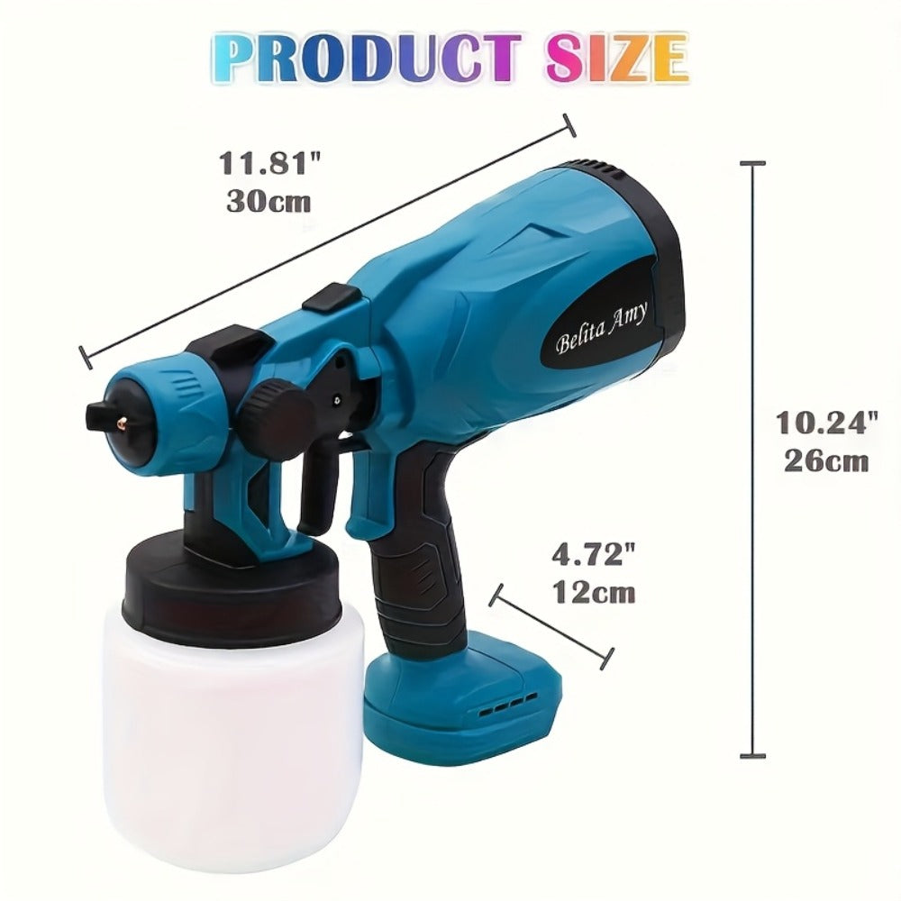 HVLP Paint Sprayer Electric Spray Gun with 3 Spray Patterns & 27oz Container – Cordless Airless Sprayer for House Painting, Furniture, Cabinets, Fence, Walls, Doors, Car DIY Projects
