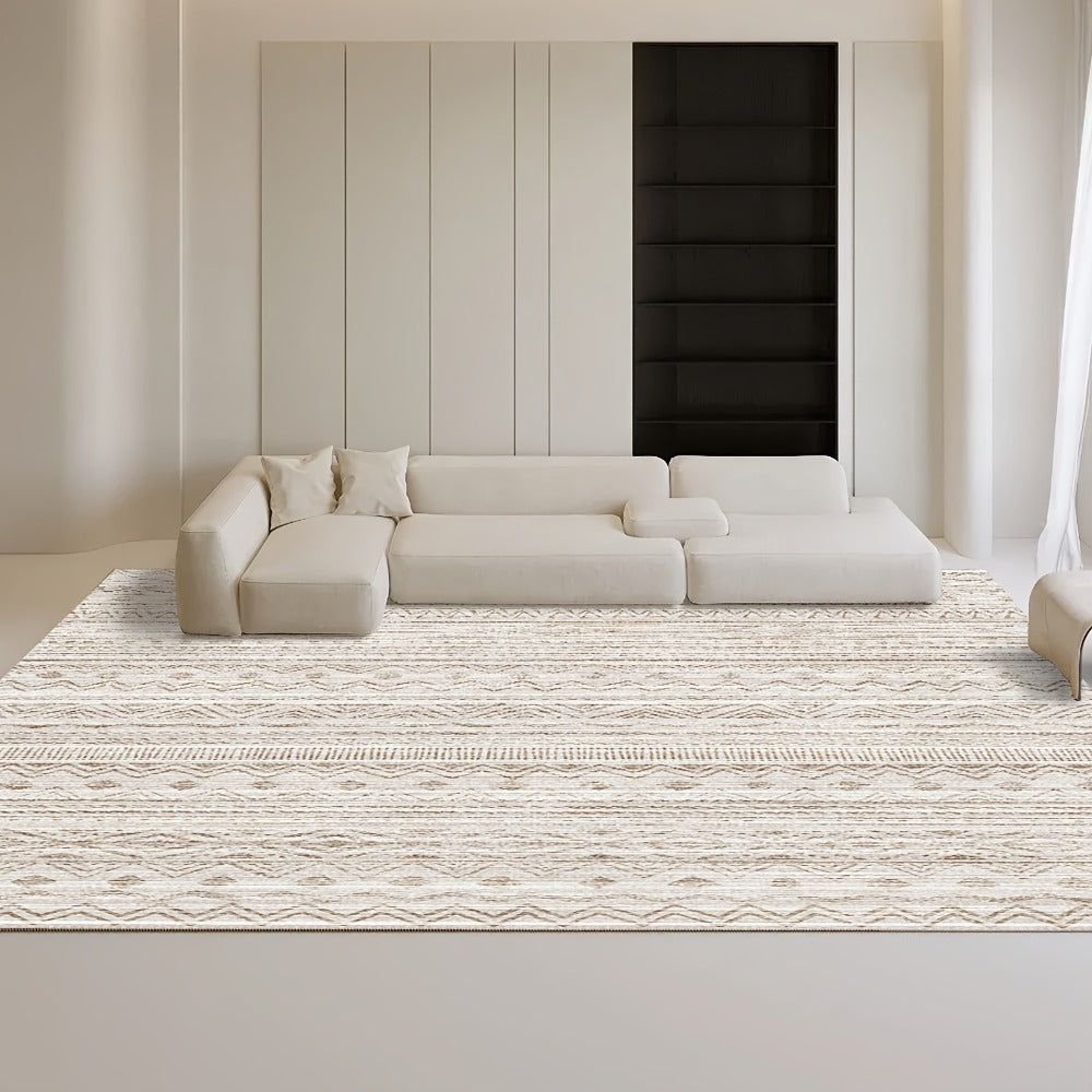 Moroccan and Boho Low-Pile Area Rug in Four Patterns with 59 x 82.6-Inch to 106.2 x 141.7-Inch Sizes