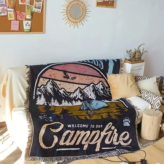 Reversible Blanket Bohemian Style | Picnic Blanket Sofa Throw Camping Mat Tapestry Outdoor Backdrop