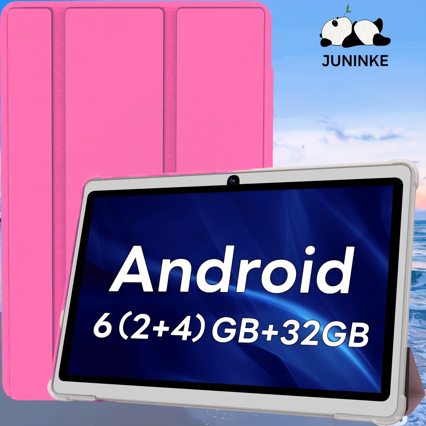 GPS FM Radio Android Tablet 7 & 10.1 Inch 6GB RAM 512GB Expandable Storage WiFi Dual Camera Quad-Core Android 11 Tablet PC with Leather Case Stereo Speakers Type-C Charging Pink Blue Black