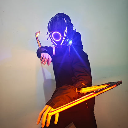 LED Mantis Knife Cyberpunk Light Up Acrylic Prop, Luminous Blade for Halloween Costume Cosplay Sci-Fi Role Play Party