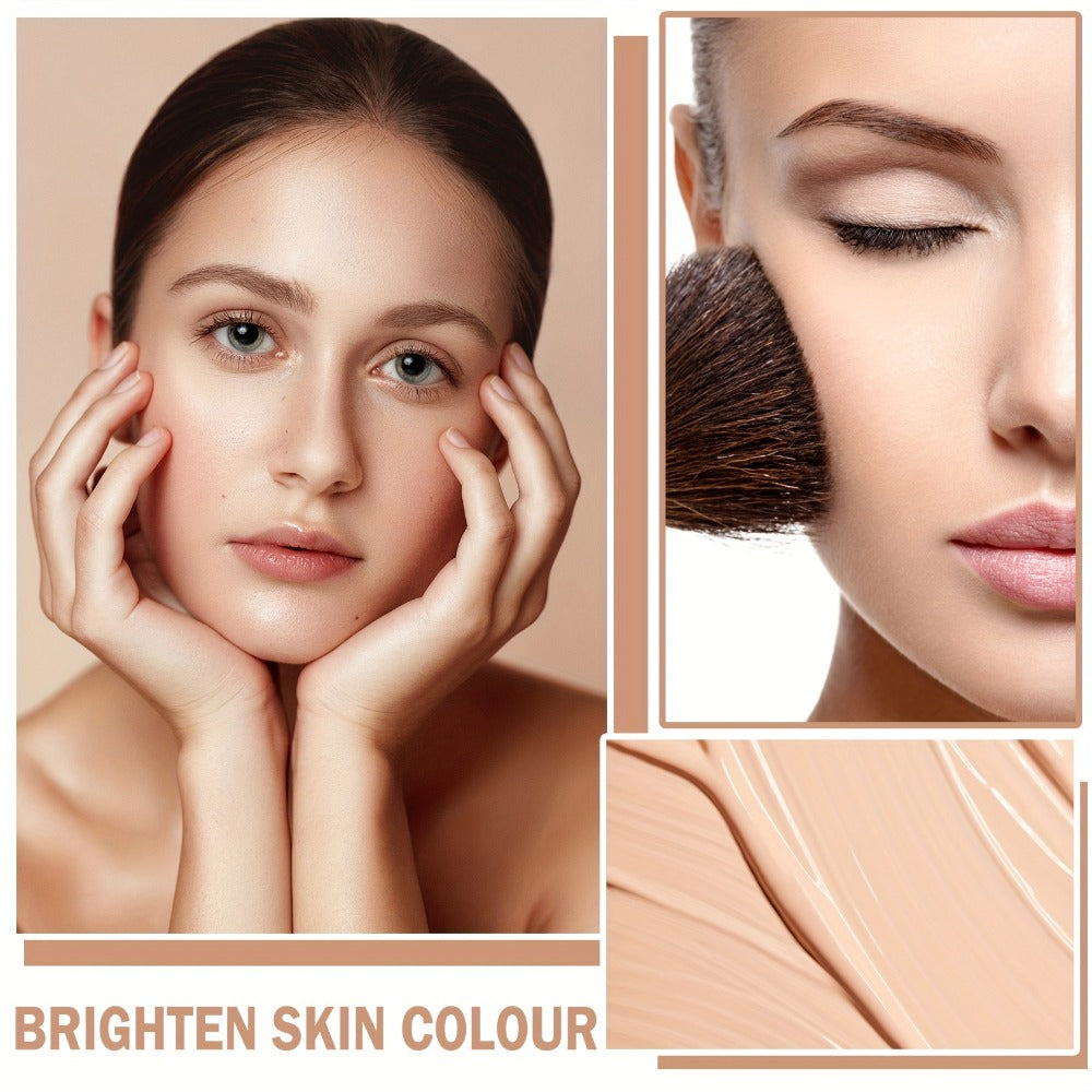 Three-Piece Spray Foundation, Face Primer and Brush Set with 70ml/40ml Bottles in Three Shades