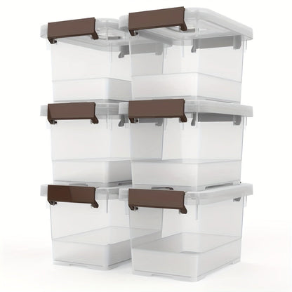 Clear Plastic Storage Bins with Lids 6 Pack, 3.5 Quart Stackable Organizing Containers with Secure Latch Handles for Home Kitchen Office Bathroom Pantry Closet Organization