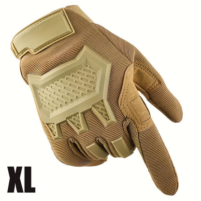 Tactical Gloves with Knuckle Guards – Knit Half Finger Outdoor Gloves for Airsoft Shooting Hunting Operations, Men Women, Sizes M / L / XL, Khaki & Army Green