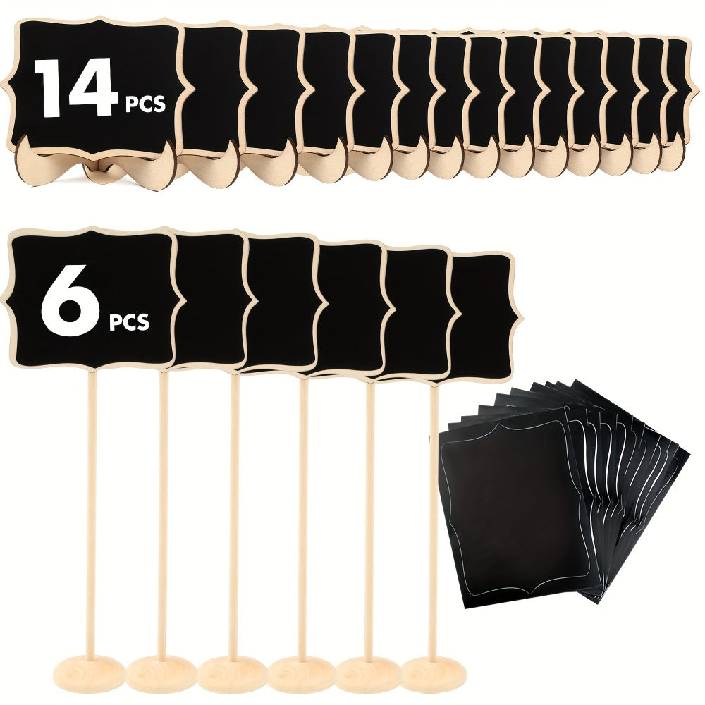 Mini Chalkboard Sign Party Supplies Pack with 20 Easel-Backed Buffet Labels in Two Heights